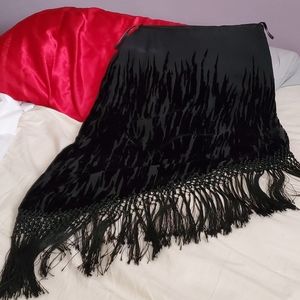 Skirt Flirty black velvetist fringe